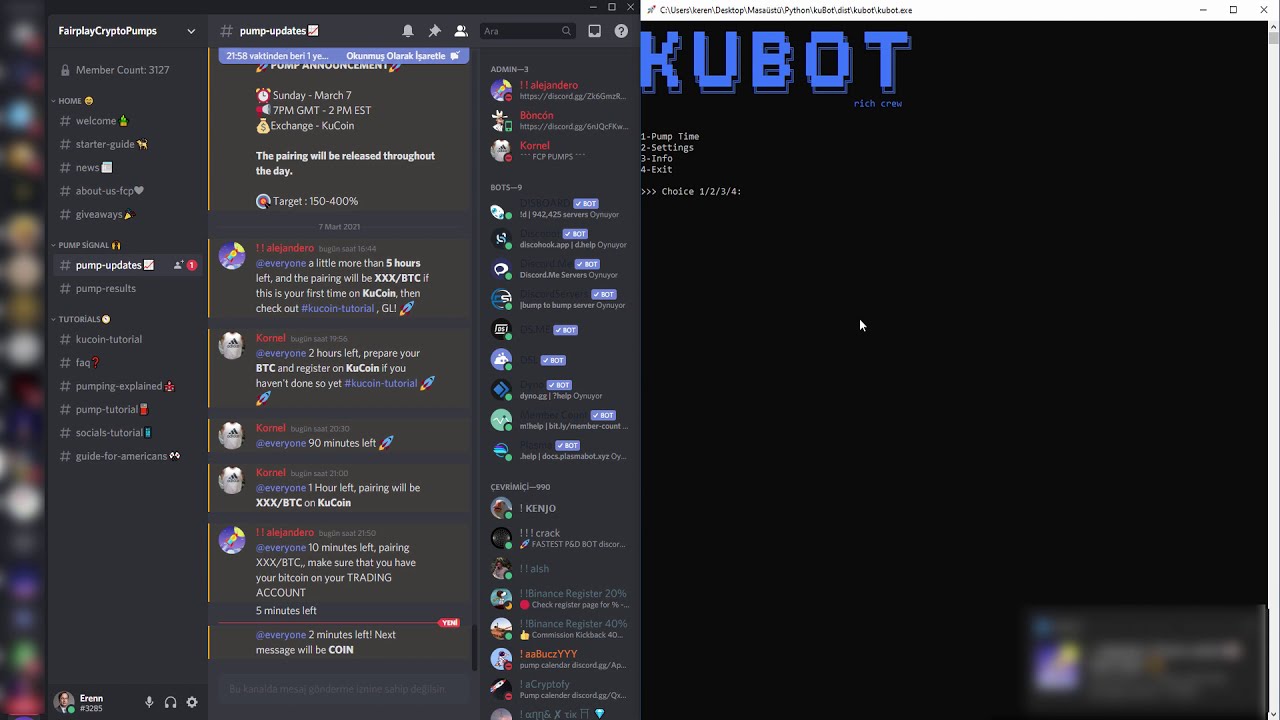 KuBot Pump Bot for KuCoin - %20 GAİN !! BU/BTC PUMP - P&D BOT