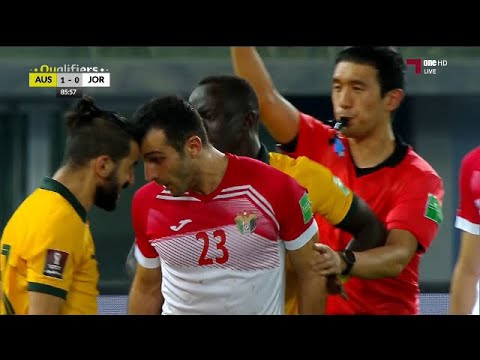 طرد التعمري واشتباك إحسان حداد مع لاعب أستراليا التصفيات المزدوجة 15 6 2021