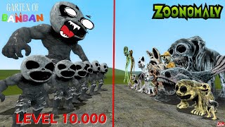 Muscle Mister X Level 10000-GARTEN OF BANBAN FAMILY VS All ZOONOMALY MONSTERS FAMILY in Garry's Mod