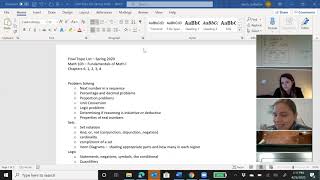 Final Review Session Mth 103 April 26