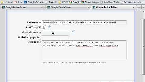 Uploading geocoded data to Google Fusion Tables.avi
