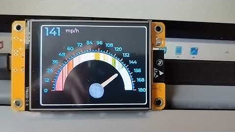 LVGL ESP32 2432S028R CYD (Beginner) create a simple speedometer with Arc, Scale, Image and Label.