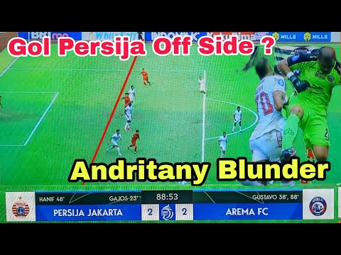 Persija vs Arema.Gol Persija Jakarta Offside ?,Andritany Blunder ?.Persija Jakarta vs Arema FC 2023