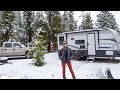 SNOW at CAMP in MAY! RETURN to YELLOWSTONE NATIONAL PARK | RV Living WYOMING & Montana | Travel VLOG