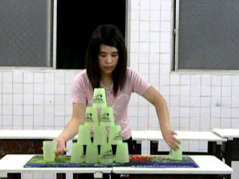 2010.03.01 邱慈娟賽前練習疊杯