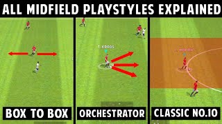 All Midfield Playstyles Explained with Gameplay | eFootball 2023 Mobile