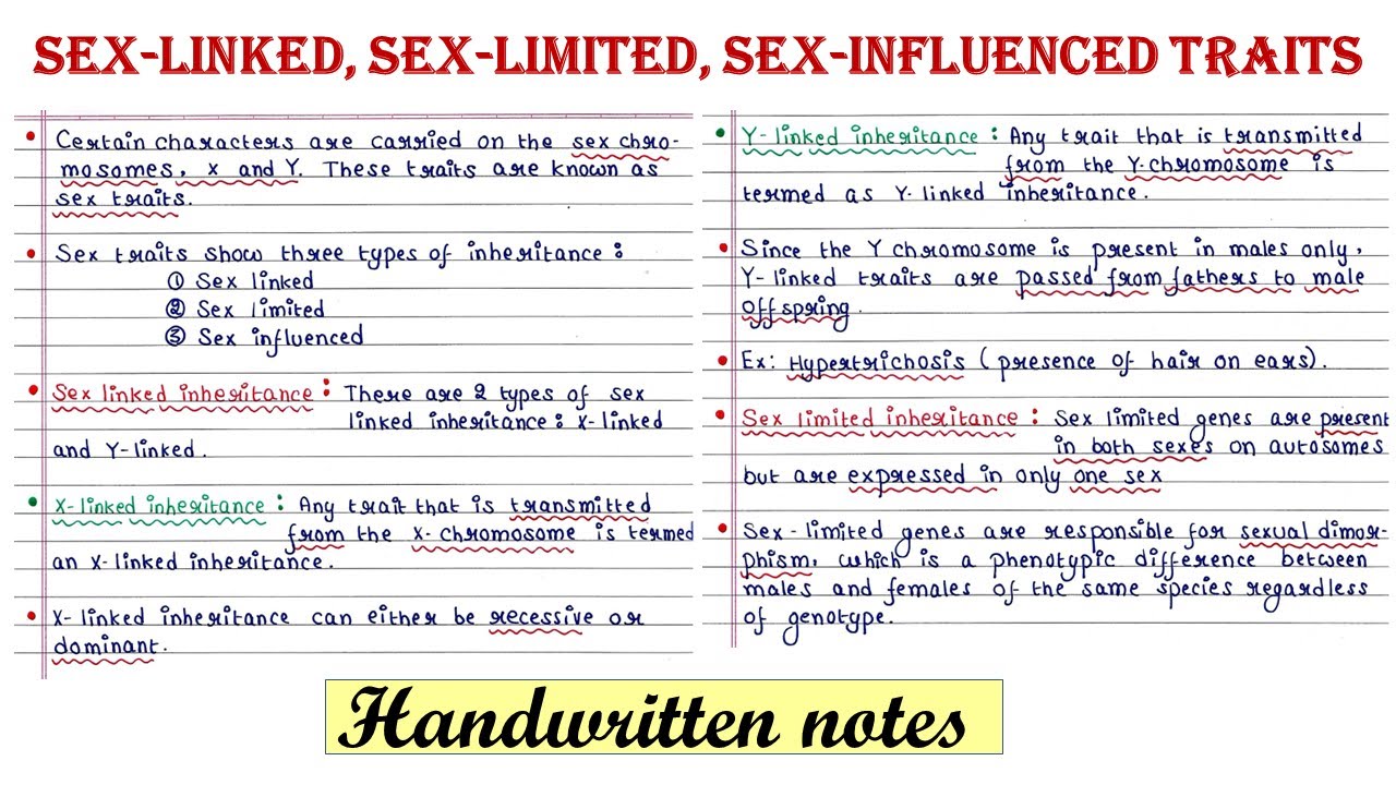 Sex Linked Sex Limited Sex Influenced Characters Youtube