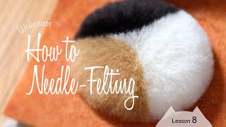 [Needle felting basic technique video ] # 08 Tips for beautifully planting hair