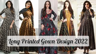 Long Printed Gown Design 2022|New Dress Design|Printed Gown|Trendy Outfits Ideas|2022 Special Dress screenshot 5