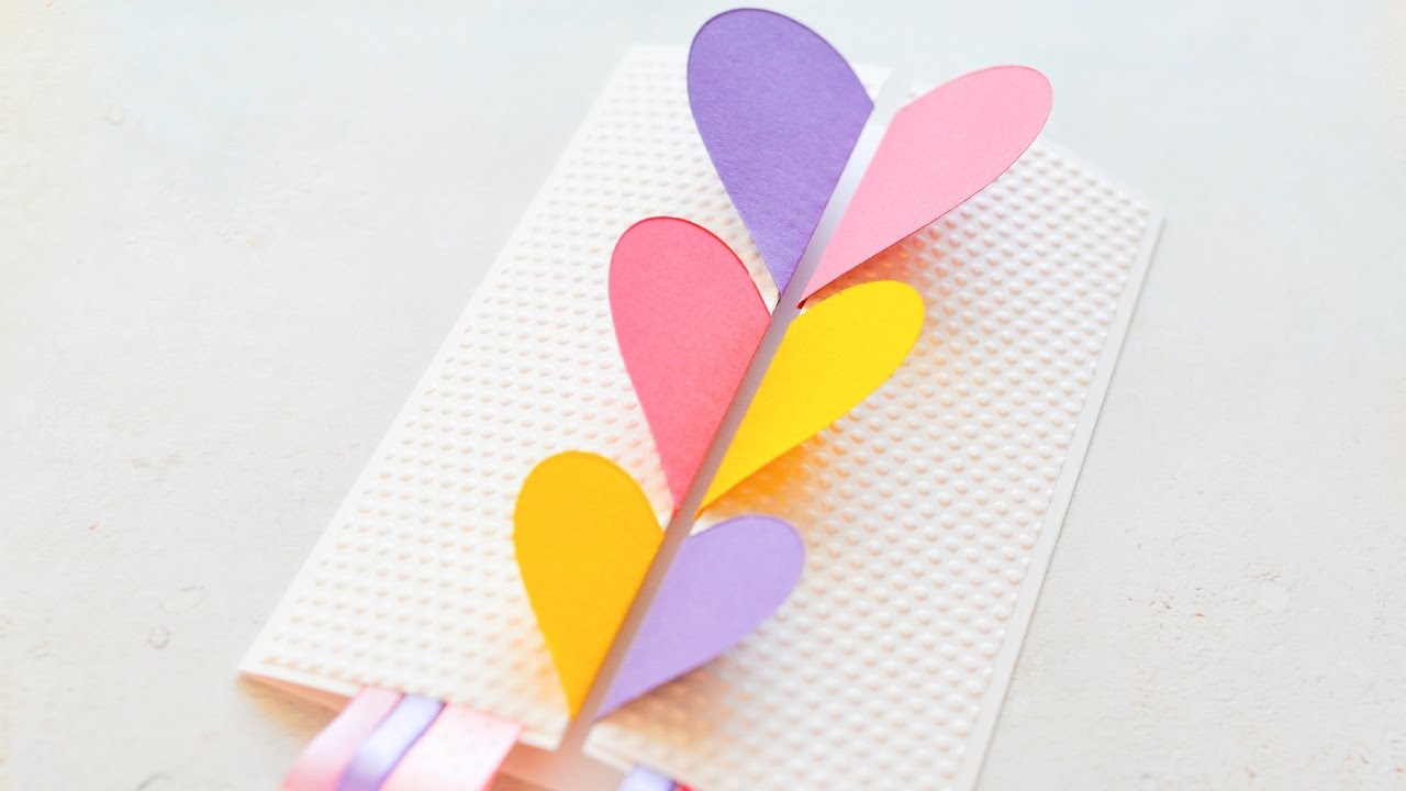 How to Make - Greeting Card Valentine's Day Hearts - Step by Step DIY | Kartka Walentynkowa
