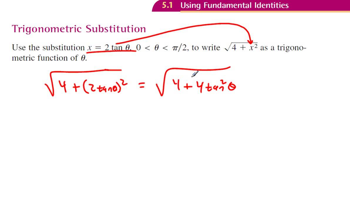Trig Substitution Ex 1 - YouTube
