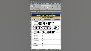 PERFECT DATA PRESENTATION USING REPT FUNCTION!!! EXCEL MAGIC!!