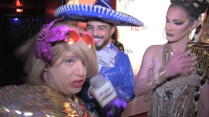 Cynthia Lee Fontaine and AB Soto with Damiana at the "RuPaul's Drag Race" Season 8 Premiere