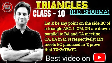 Let X be any point on the side BC of a △ ABC. If XM, XN are drawn parallel to BA and CA meeting CA,