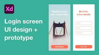 Login Screen UI Design and Prototype with Adobe XD screenshot 3