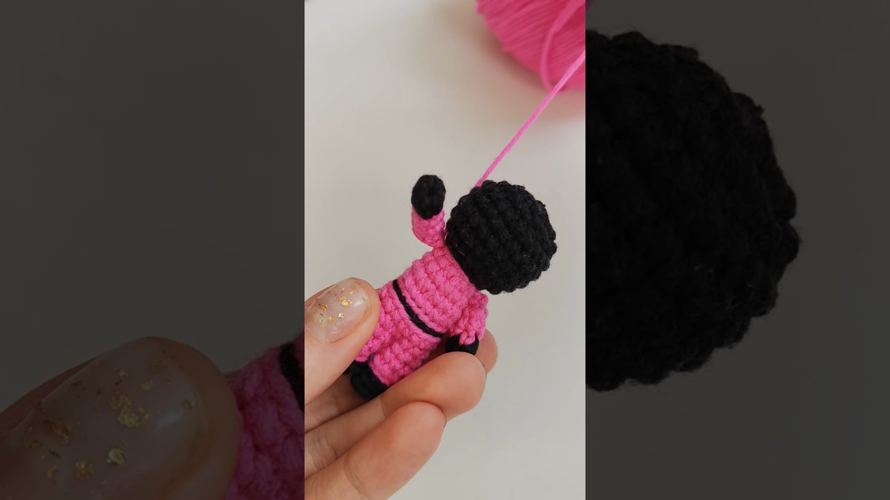 Tiny Squid Game Guard – Crochet Progress 