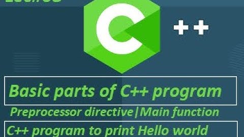 Lec # 03|Basic Parts of C++ Program|Hello World program| Preprocessor Directive |Main Function