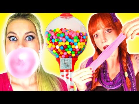 We Make Bubble Gum!!!  Easy DIY How To Make Gumballs & Awesome School Hacks!