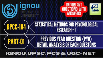 IGNOU BPCC-104: Statistical Methods for Psychological Research – I PYQ (ENGLISH+HINDI)