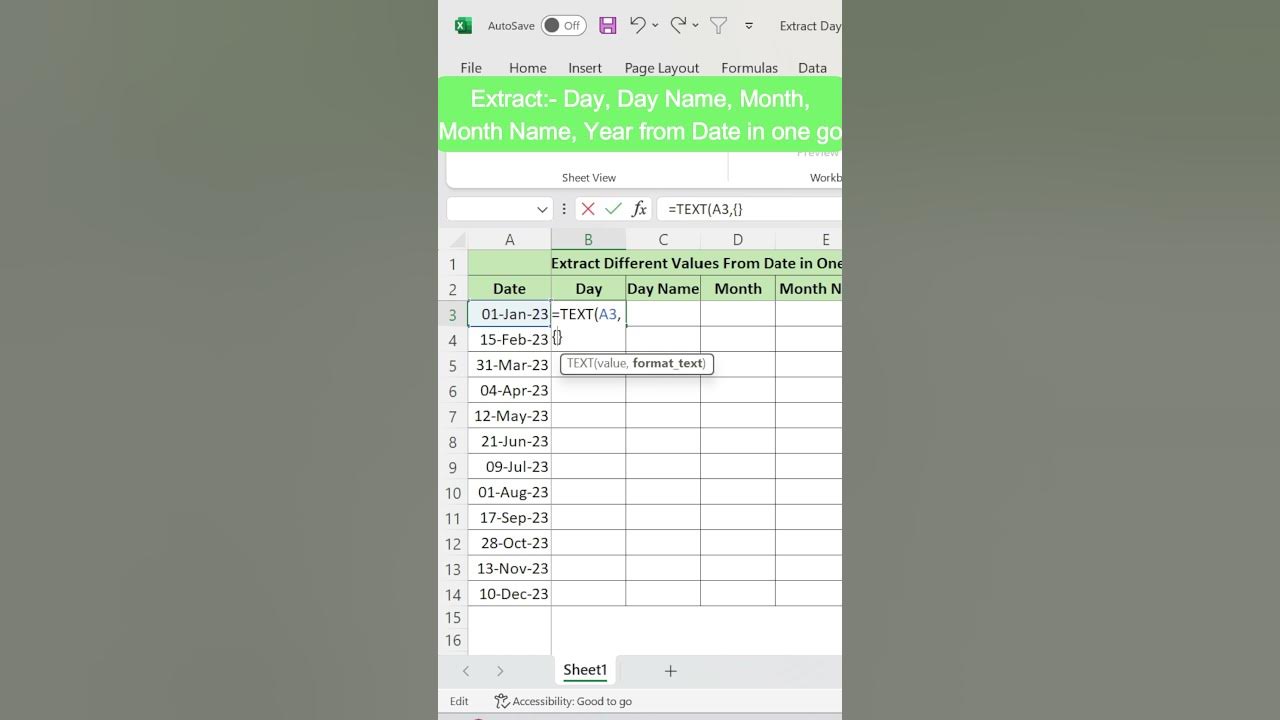 Use TEXT Function To Extract Day Month Year From Date In One Go use-text-function-to-extract-day-month-year-from-date-in-one-go
