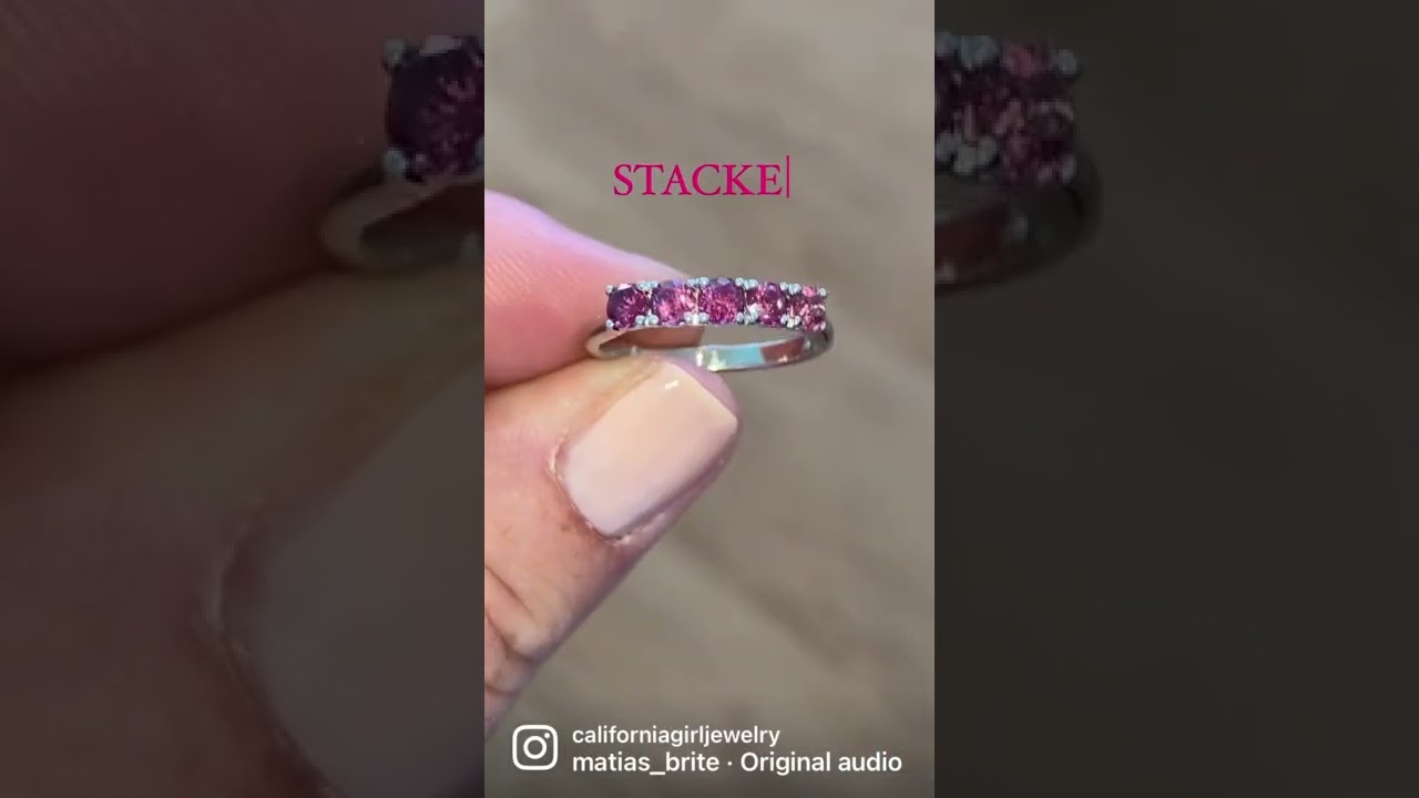 Ruby and Malaya Garnet 18K Stacking Bands