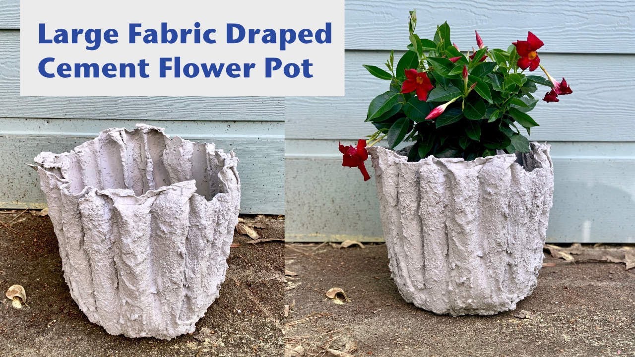 Fabric Draped Cement Flower Pot Video - YouTube