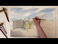 Incredible Watercolor Landscape Timelapse | The Domina Hotel