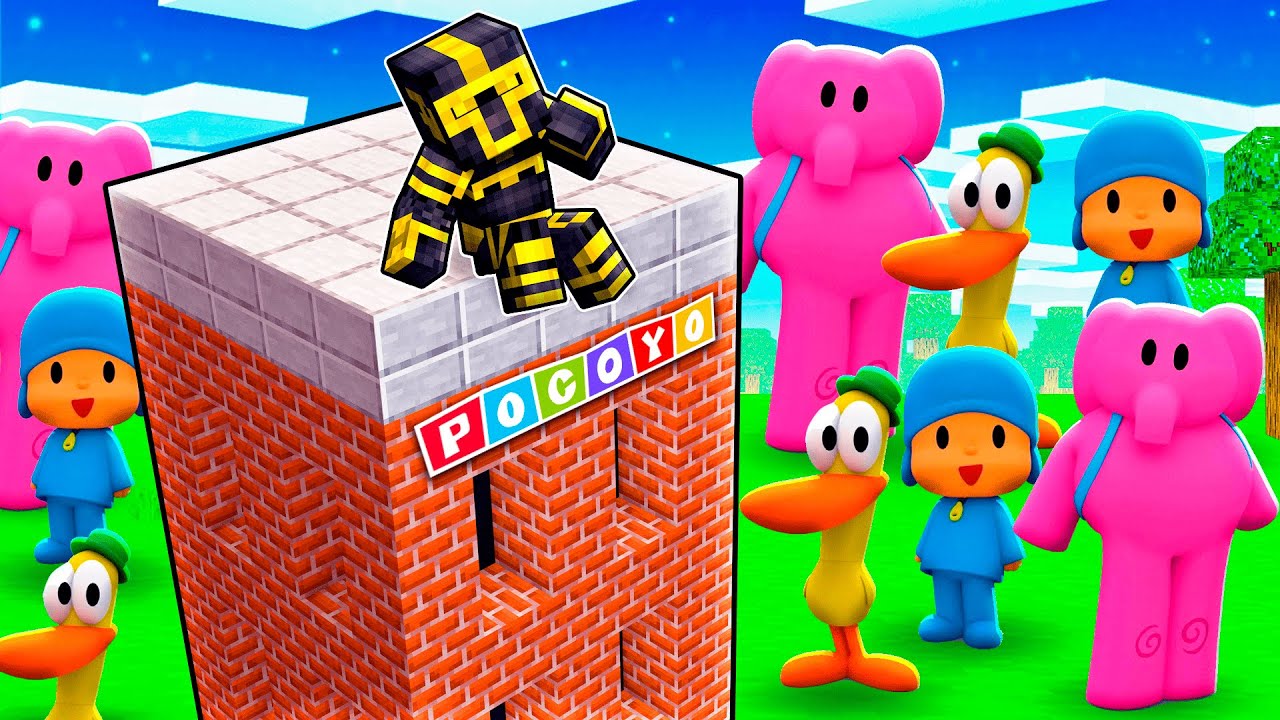 CONSTRUYE para SOBREVIVIR a PERSONAJES de POCOYO en MINECRAFT 😱