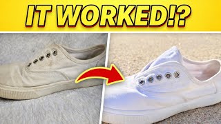 I Tested 3 Viral White Shoe Hacks// Here Is What Actually Worked!! - White Shoe Cleaning 