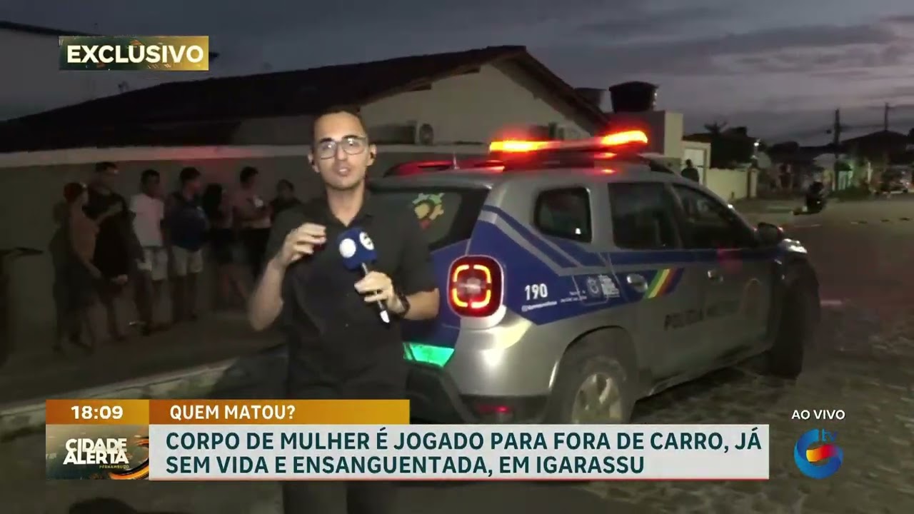 Corpo de mulher é jogado para fora de carro, já sem vida e ensanguentada, em Igarassu.