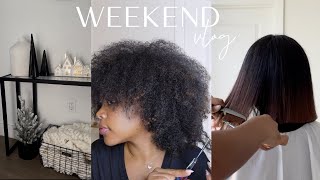 spend the weekend w/ me: the silk press bob ATE + christmas party prep