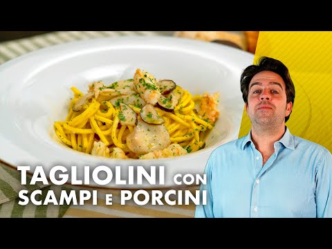Tagliolini with Scampi and Porcini