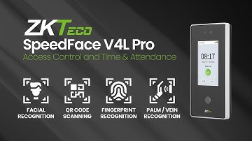 ZKTeco SpeedFace-V4L Pro | IP65 Access Control & T&A Terminal with Face, Fingerprint, QR & RFID