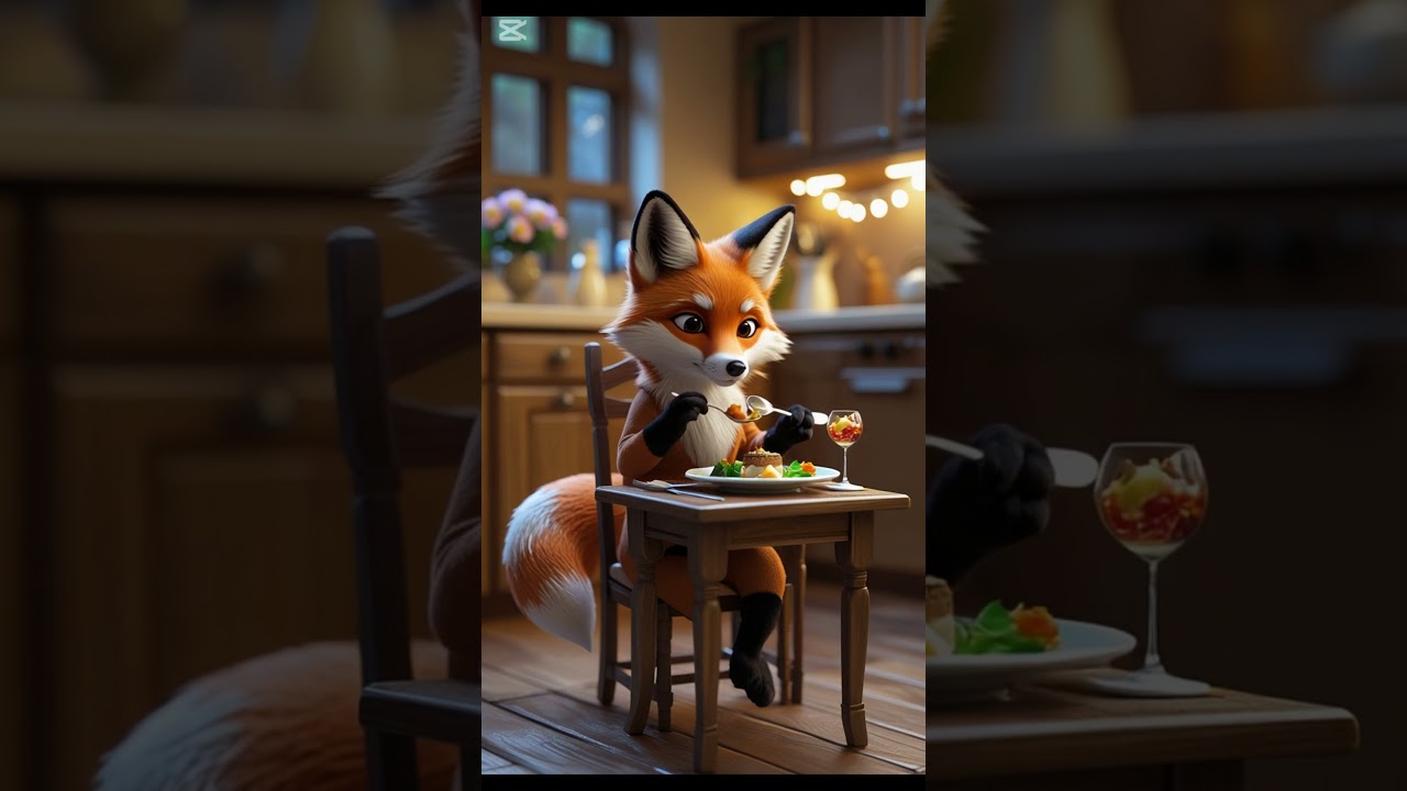 A Fox Eating Food