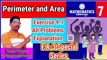 7th Class Maths New Syllabus|| Chapter-9 || Perimeter and Areas|| Exercise-9.1|| Must Watch Video