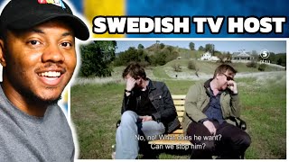 AMERICAN REACTS | Swedish tv hosts eat magic cookies and get paralyzed by laughter at silent retreat