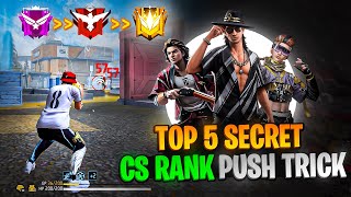 Top 5 Secret [ CS RANK ] Pushing Trick 🔥| Best Character Combination & Setting