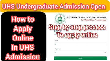How To Apply UHS University Of Health Sciences Admission 2025 | UHS admission 2025