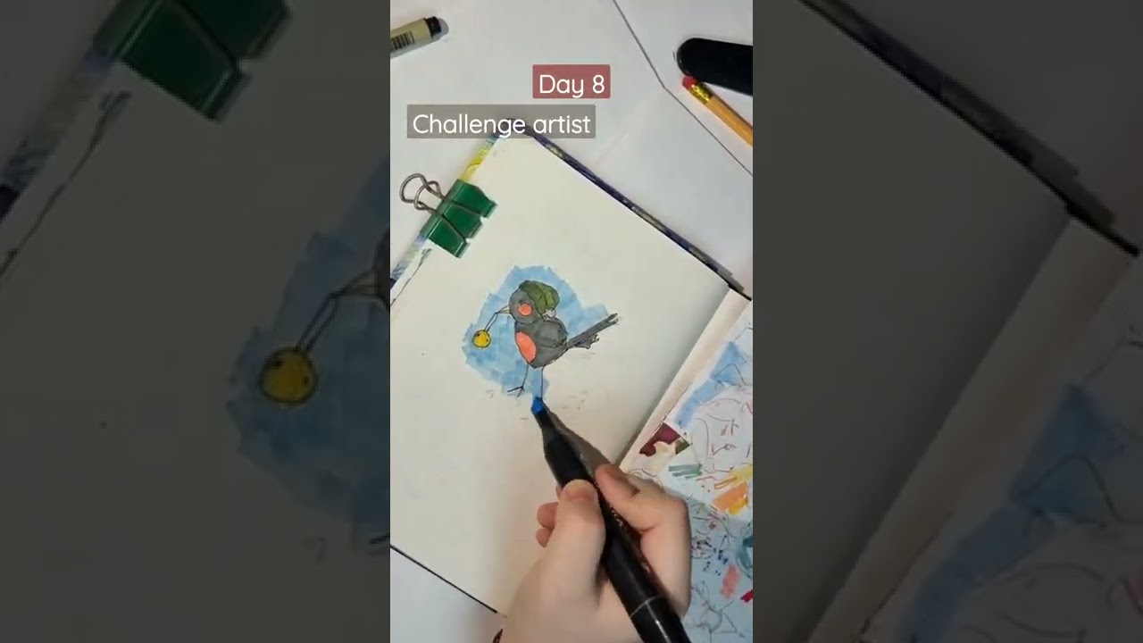 Day 8 art challenge. Cueter Arts. Winter art