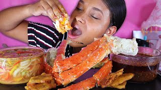 Huge Cajun King Crab Legs Queen Beast Pikliz Brown Glory Sauce Seafood Mukbang 먹방