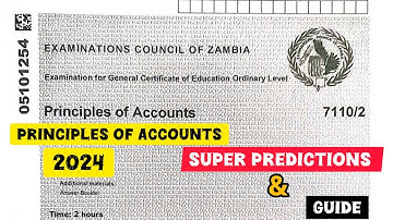 Principles of Accounts 2024 Exam|| Predictions and Study focus
