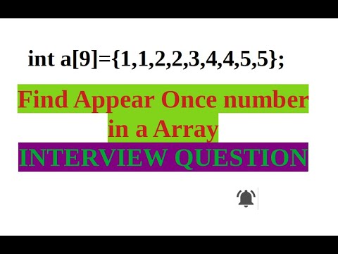 Find Appear Once number in a Array short trick || Xor Operation solution