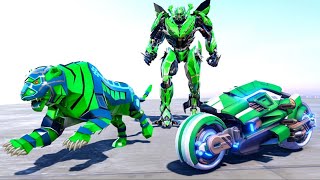 Lion Robot Transform Bike War : Moto Robot Games | Android Gameplay screenshot 4