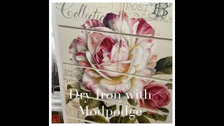 Dry iron poster with Mod Podge to dresser  Recreation  redesign  decor