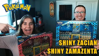 Shiny Zamazenta & Shiny Zacian Crown Zenith Promotional Boxes for the Pokemon TCG