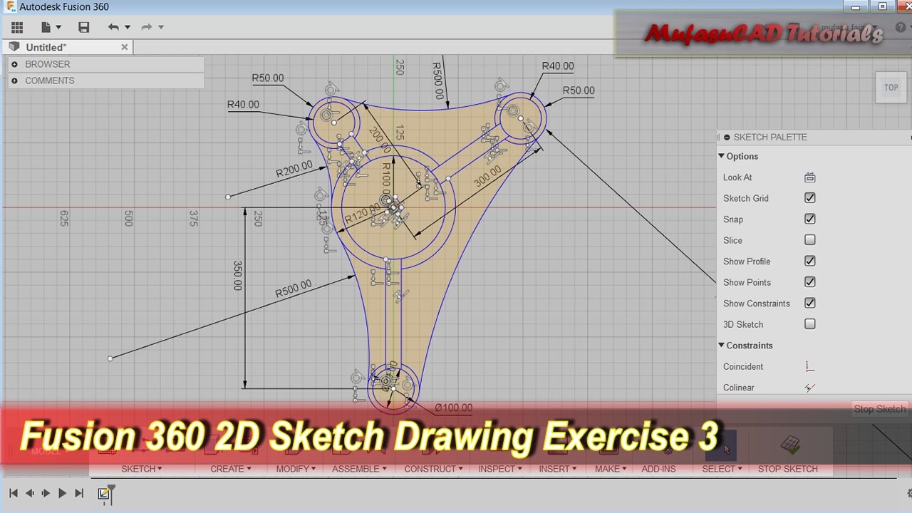 Animal Show Sketch Pattern In Drawing Fusion 360 with simple drawing