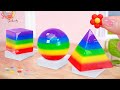 Fancy rainbow jelly yummy miniature rainbow jelly cake decorating dessert recipes by sweet baking