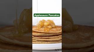 Fluffy Applesauce Pancakes with Caramel Apple Topping