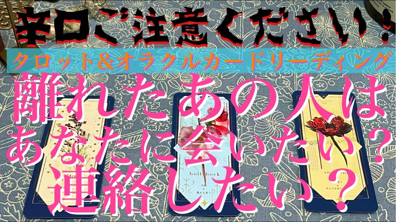 【辛口ご注意ください】🥵🔥離れたあの人はあなたに会いたいと思っている？【復縁・冷却期間・音信不通・複雑な恋・片想い・あの人の気持ち・本音】💔💘【タロット&オラクルカード】恋愛占い