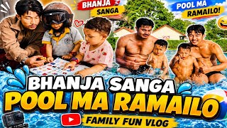 swimming pool ma first time kayansh diyash🥰|| day with my little kids 😍|| #chetvlog 